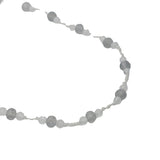 Collier doré pierre de lune et labradorite alternées sur fil blanc 60 cm
