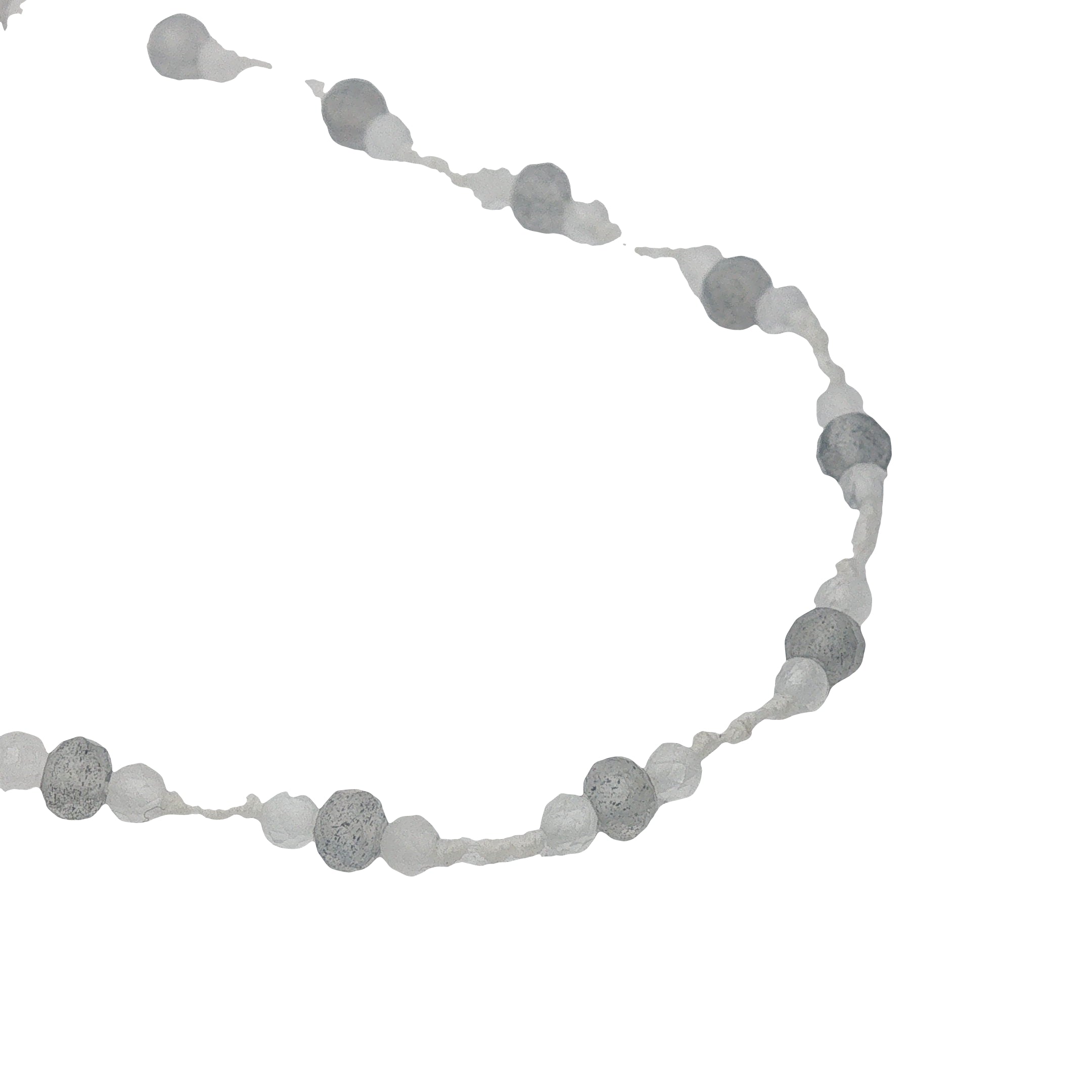 Collier doré pierre de lune et labradorite alternées sur fil blanc 60 cm
