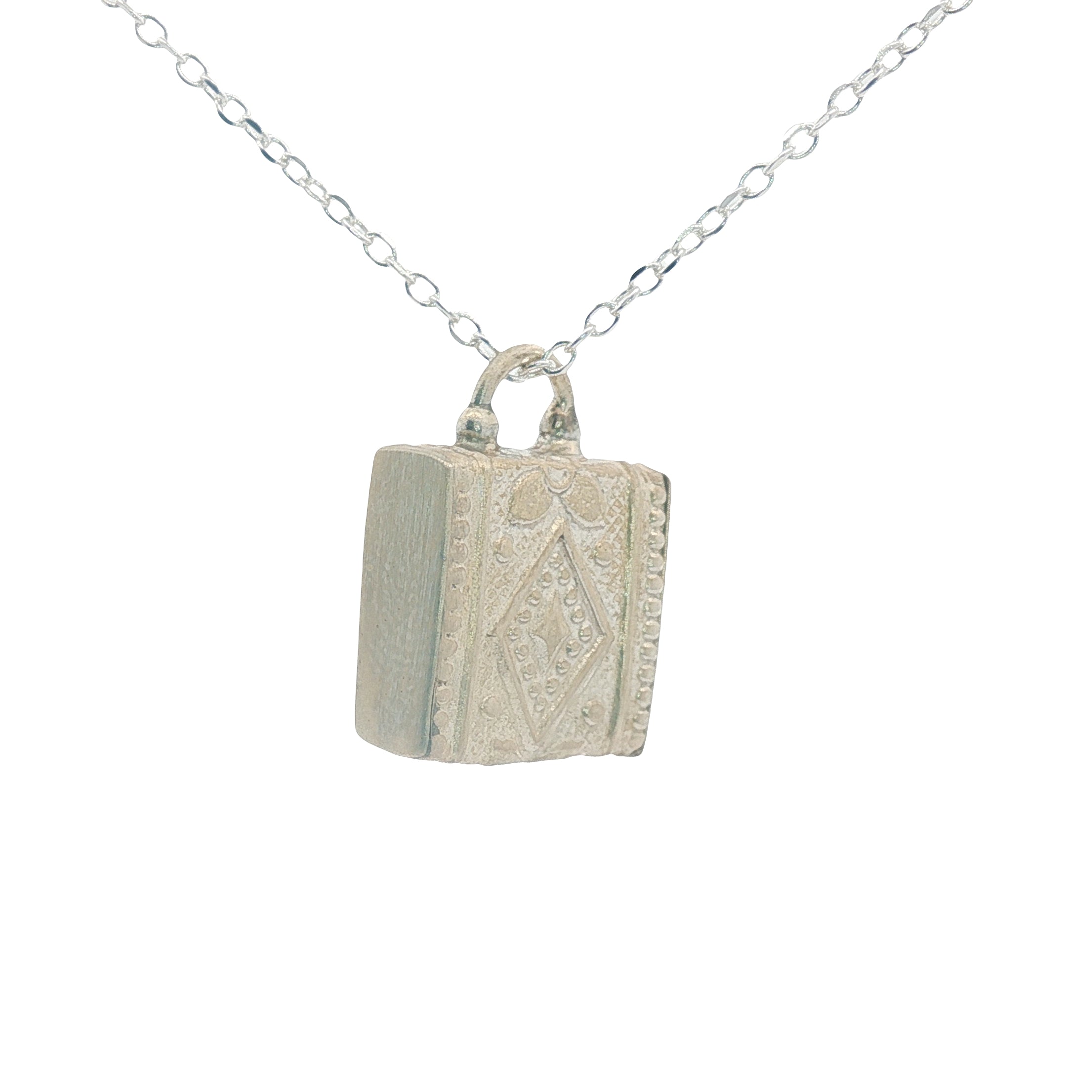 Collier argent 925 boite Tabiz losange 42 cm