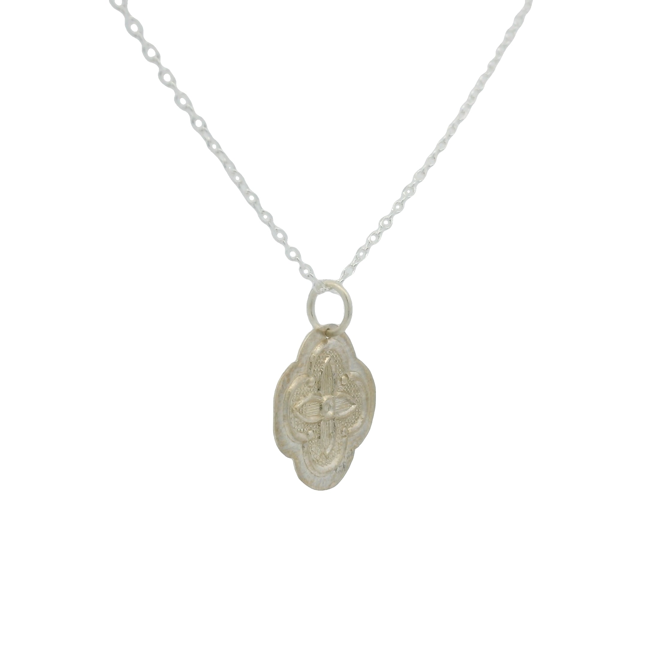 Collier argent trèfle mate 42 cm