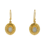 Boucles d'oreilles dorées soleil et pierre de lune