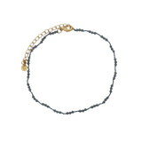Chaine de cheville dorée cordon violet avec iolite