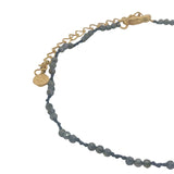 Chaine de cheville dorée cordon violet avec iolite