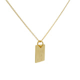 Collier doré plaque carrée "amis pour la vie" 42 cm