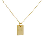Collier doré plaque carrée "amis pour la vie" 42 cm