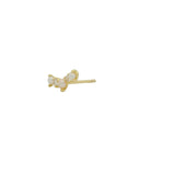 Trilogy ear stud of pearls and white zircons