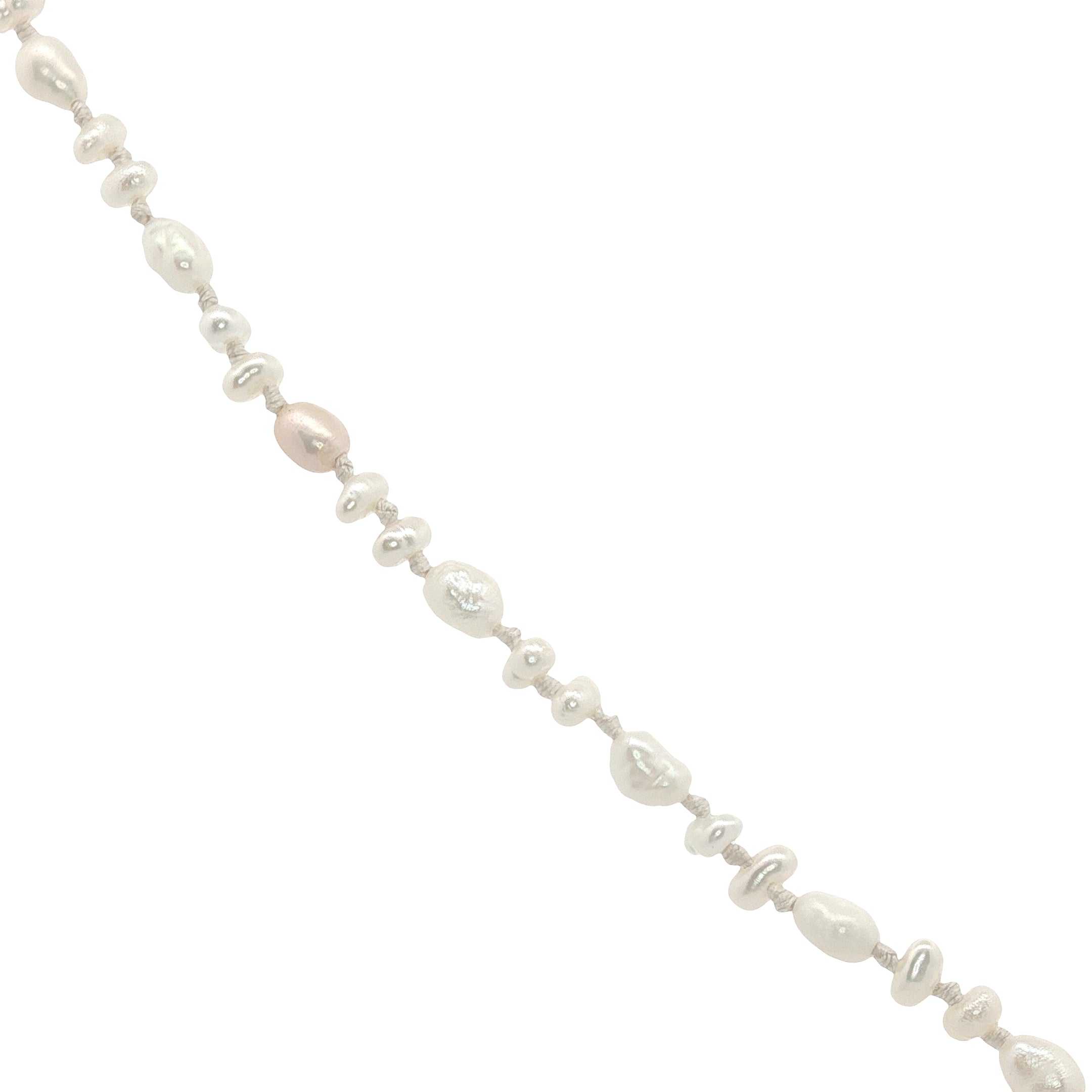 Collier doré croix en zircons petites perles de culture 42 cm