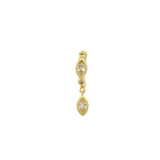 Mini créole dorée ouverte zircons blancs pampille