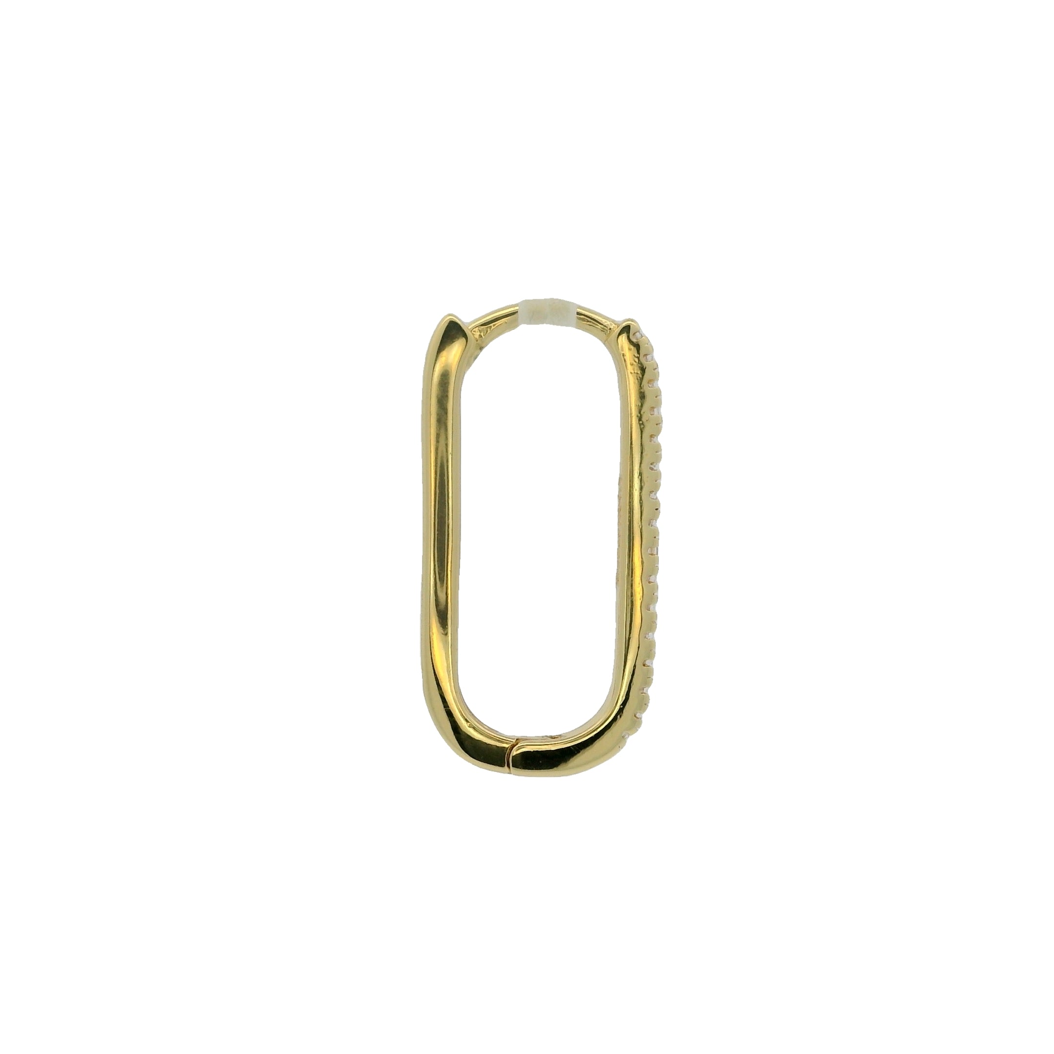 Créoles dorées rectangles et zircons