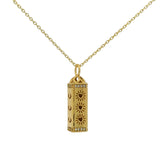 Collier doré talisman 4 faces 42 cm