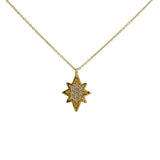 Collier doré rose des vents zircons 42 cm