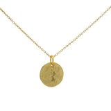 Collier doré médaille ronde "you are my lucky" lune et étoiles 42 cm