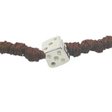 Bracelet cordon tressé marron dé en argent 925