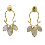 Boucles d'oreilles disque avec anneau et labradorite