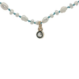 Collier doré petit zircon perles de culture 42 cm