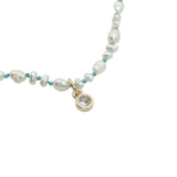 Collier doré petit zircon perles de culture 42 cm