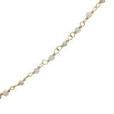 Collier doré croix zircons, chaine rosary pierre de lune et labradorite 50 cm