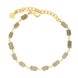 Bracelet doré labradorite rectangle