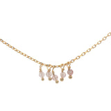 Collier doré pampilles pierres naturelles 40 cm