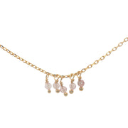 Collier doré pampilles pierres naturelles 40 cm