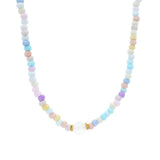 Gold necklace with fancy pearls and cultured stone