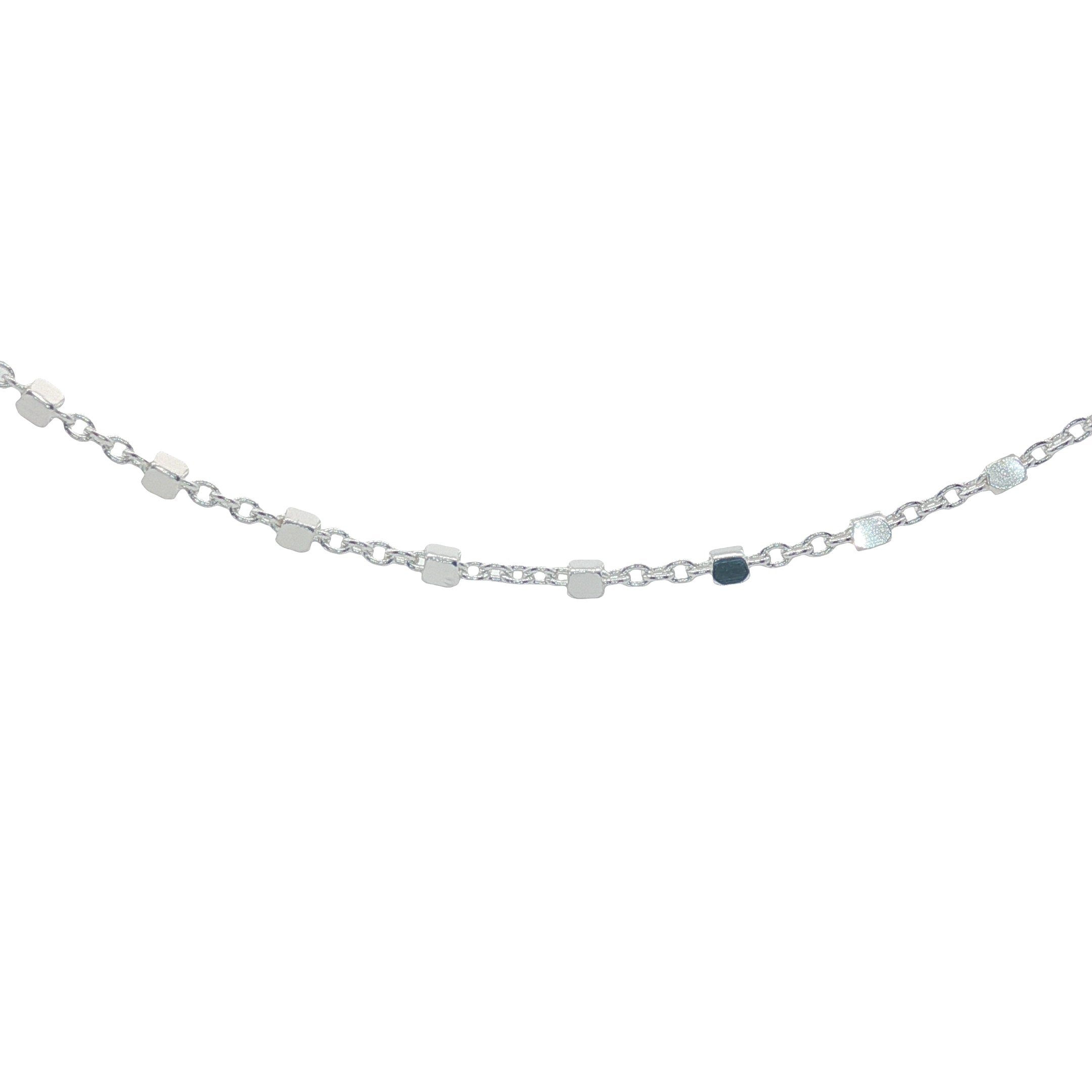 925 silver necklace with small squares