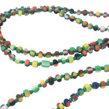 Collier doré perles multicolores main de Fatma bleu 60 cm