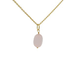 Collier doré quartz rose 42 cm