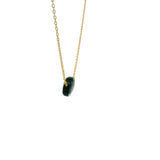 Collier doré trèfle facetté onyx noire 40 cm