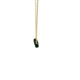 Collier doré trèfle facetté onyx noire 40 cm