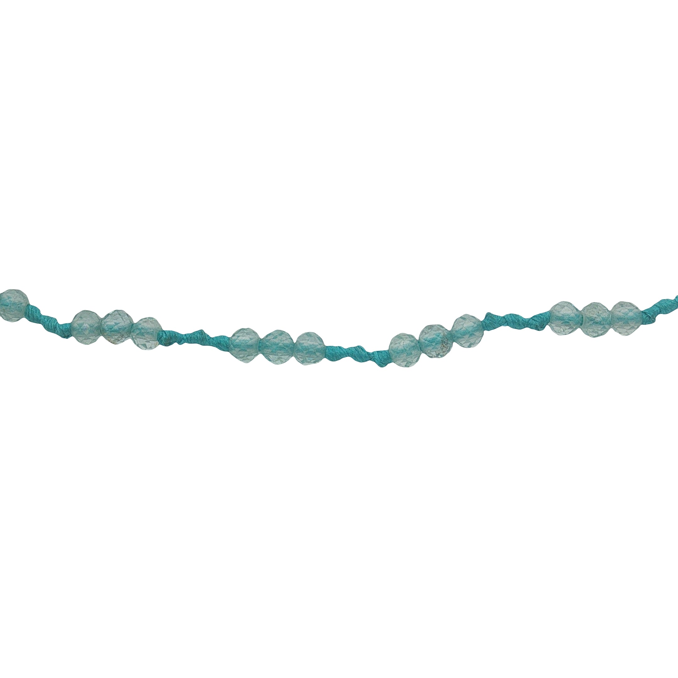 Chaine de cheville dorée cordon turquoise avec apatite