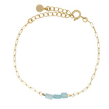 Bracelet doré 3 pierres rectangulaires en apatite