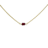 Golden rectangle stone necklace