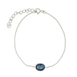 Bracelet argent 925 avec lapis lazuli ovale