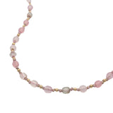 Collier doré mix perles rose pale et dorées 42 cm