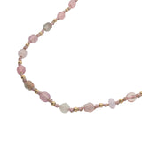 Collier doré mix perles rose pale et dorées 42 cm