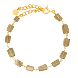 Bracelet doré quartz fumé rectangle