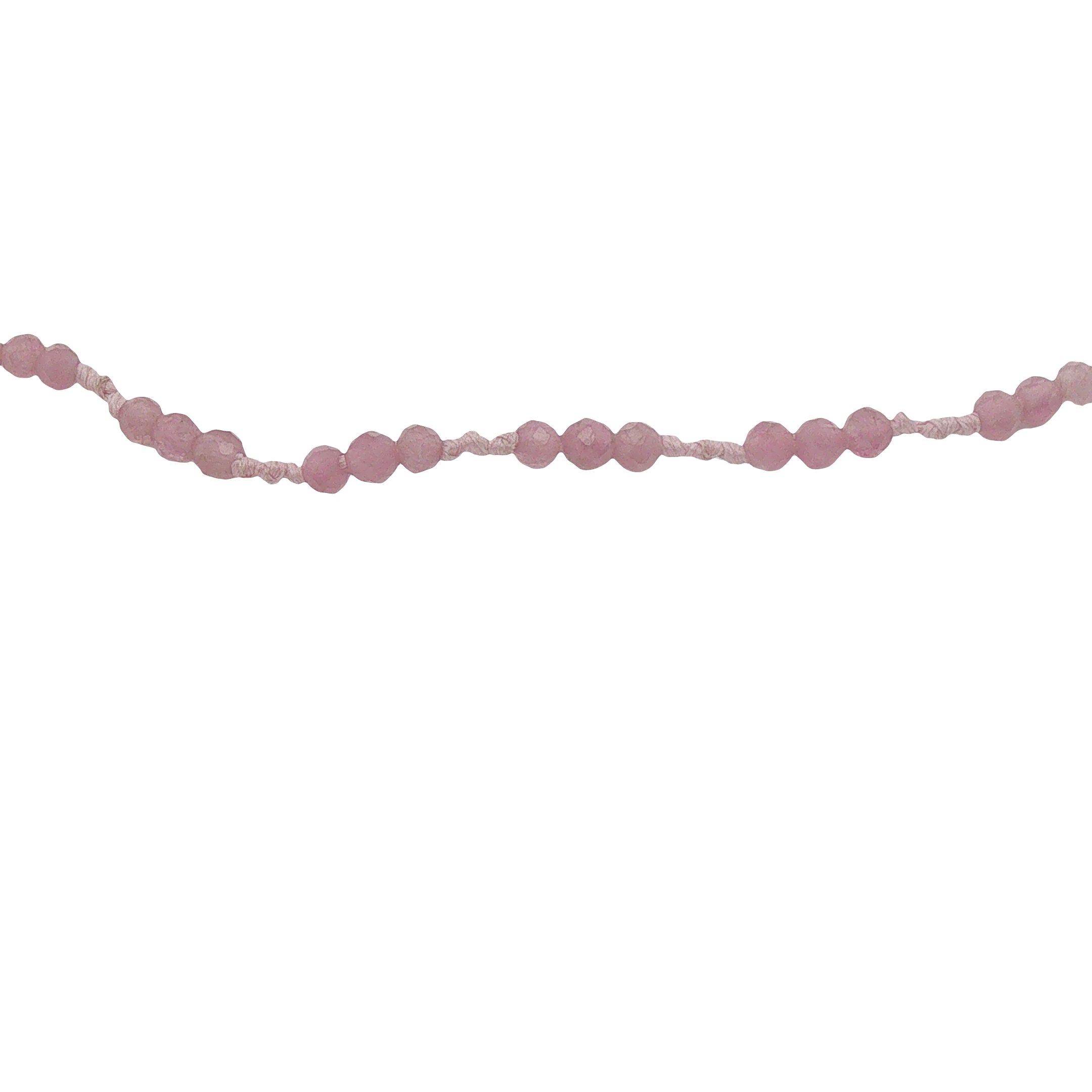 Chaine de cheville dorée cordon rose avec tourmaline rose