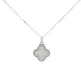 925 silver necklace with clover and natural stones