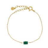 Bracelet doré onyx verte rectangulaire