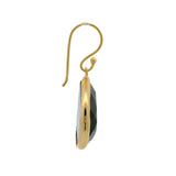 Boucles d'oreilles dorées en labradorite sertis clos
