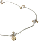 Collier doré fil blanc avec pampilles et perles de culture S 60 cm