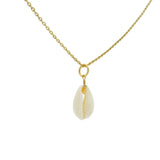 Natural cowrie gold necklace