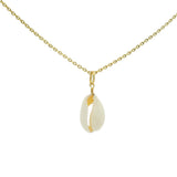 Natural cowrie gold necklace