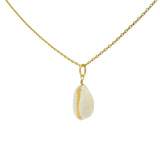 Natural cowrie gold necklace