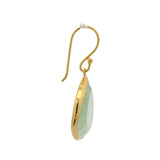 Boucles d'oreilles pendantes dorées prehnite en goutte