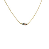 Gold choker necklace with natural stones