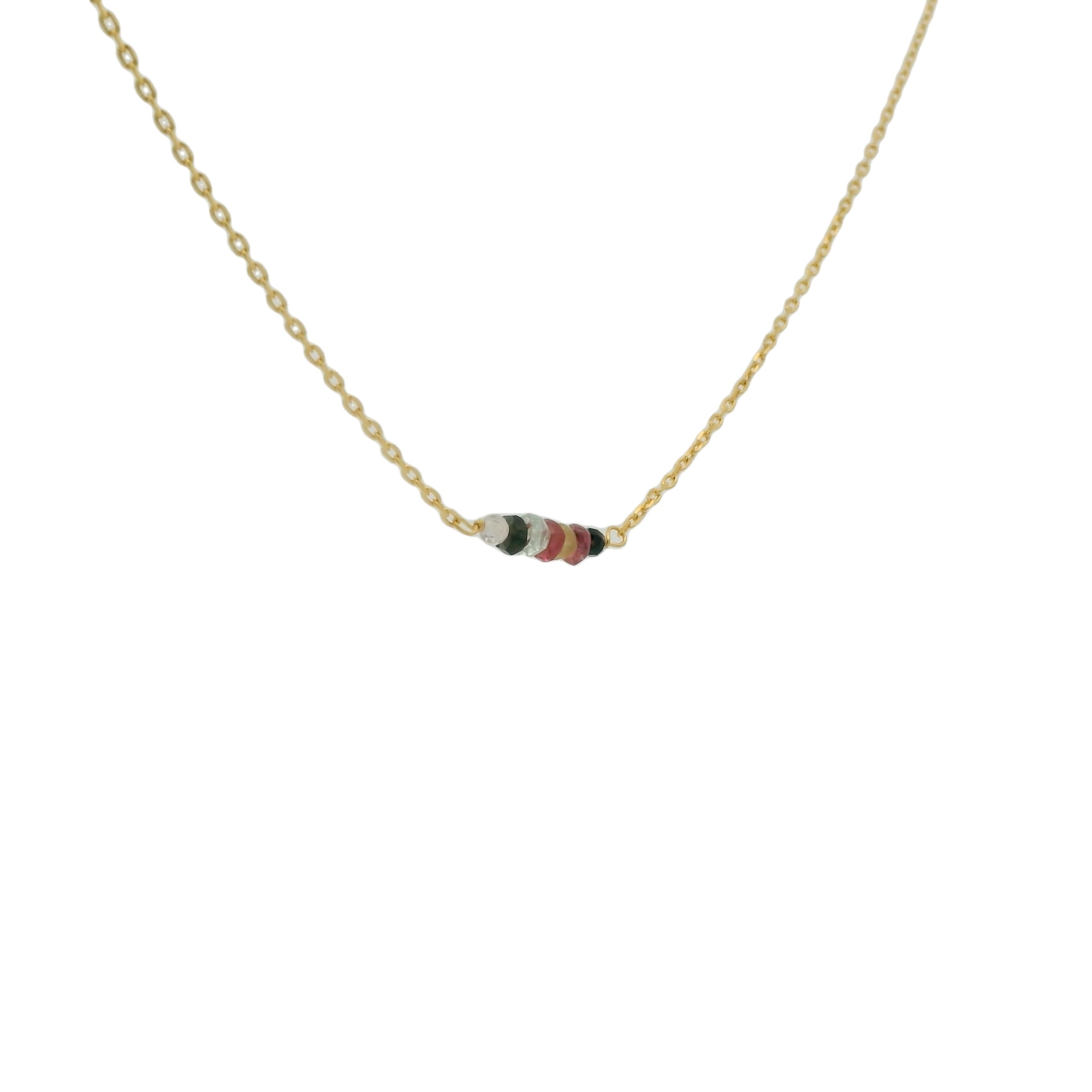 Collier doré tourmaline 40 cm