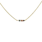 Gold choker necklace with natural stones