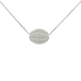 Collier en argent 925 pendentif graine et zircons blancs 42 cm